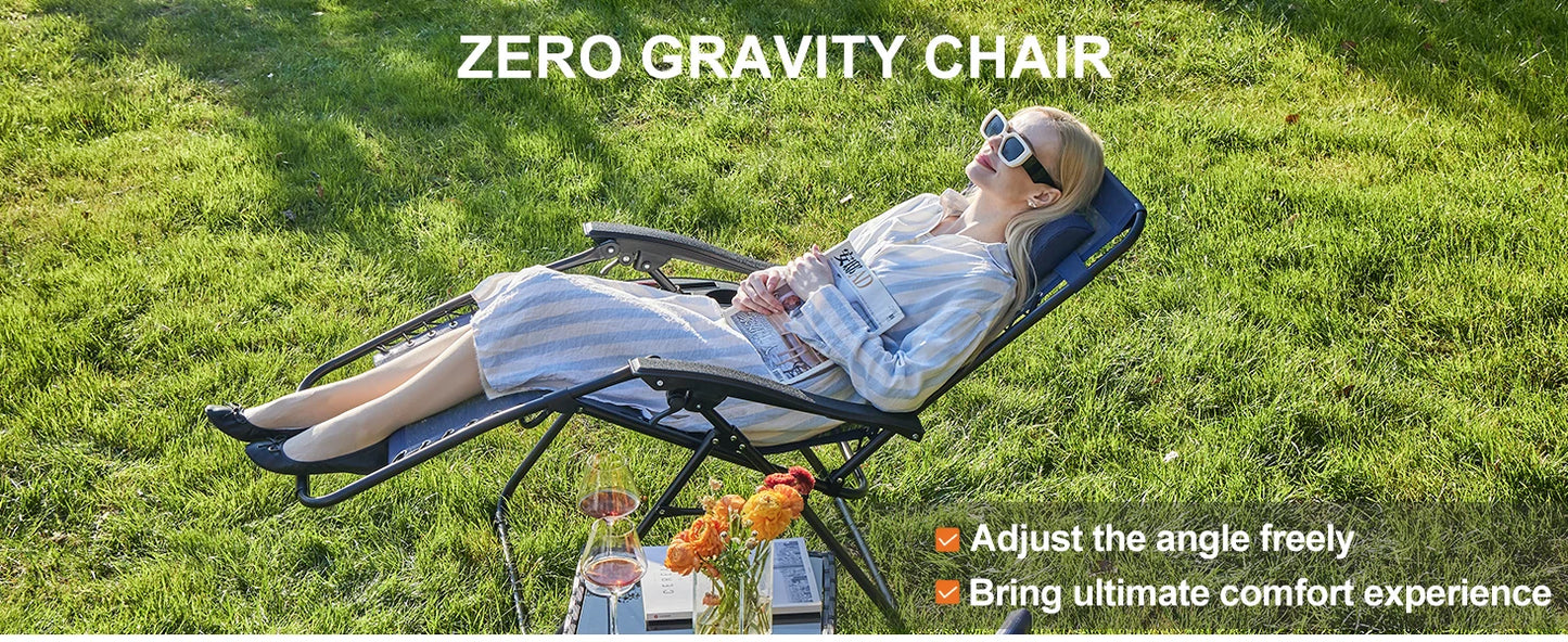 Zero Gravity Set of 2 Portable Recliner Camping Patio Out door