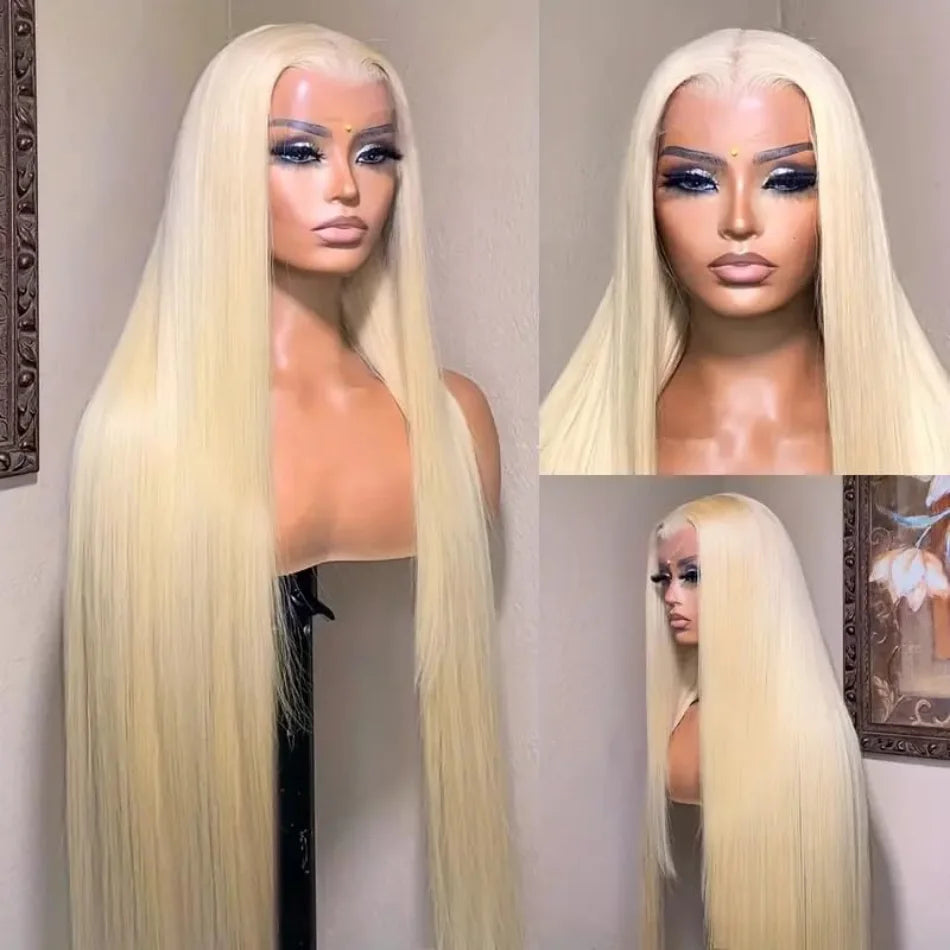 Blonde  Lace Front Wig 100% Human Hair  Density Straight  Frontal Wigs