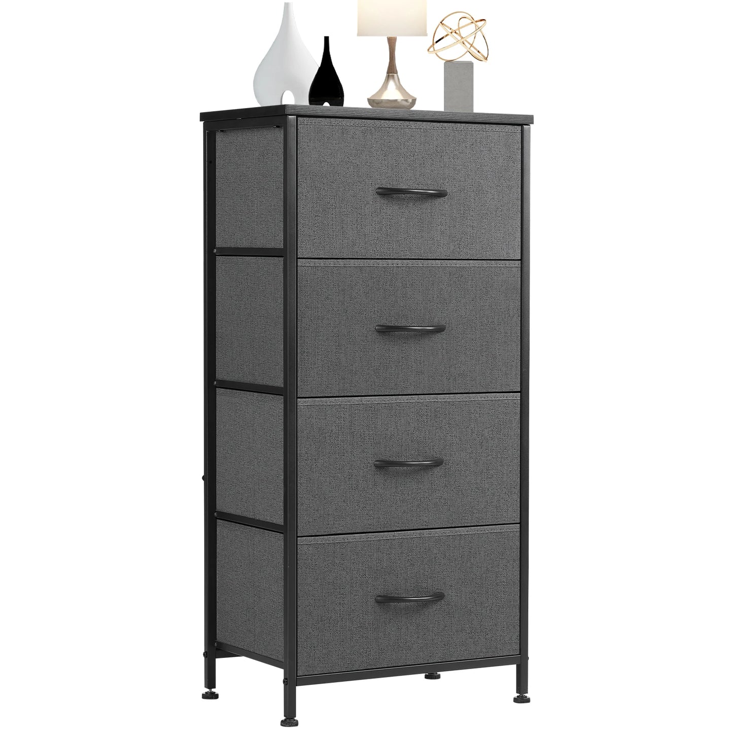 Dresser For Bedroom With 4 Fabric Drawers Nightstand Wardrobe
