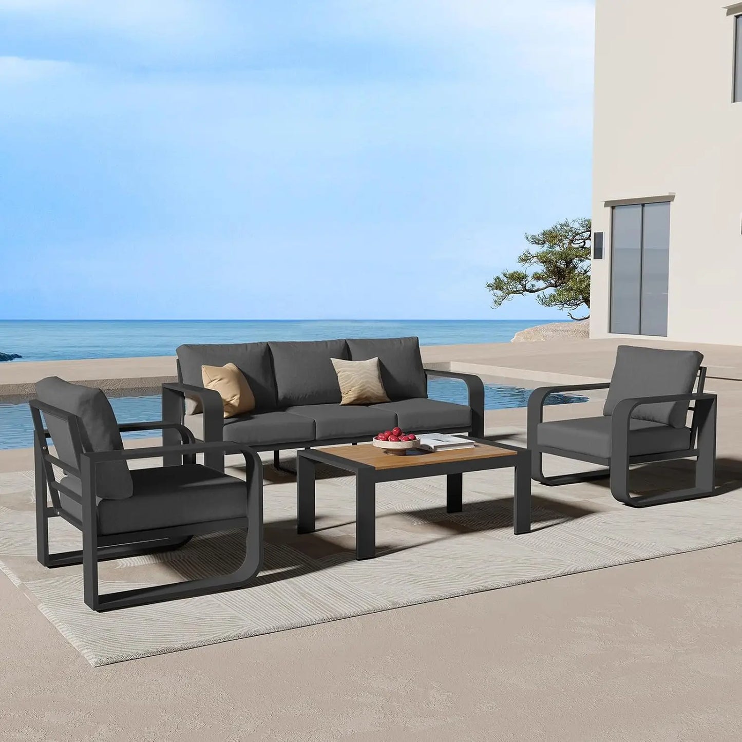 4pc Aluminum Patio Conversation Set