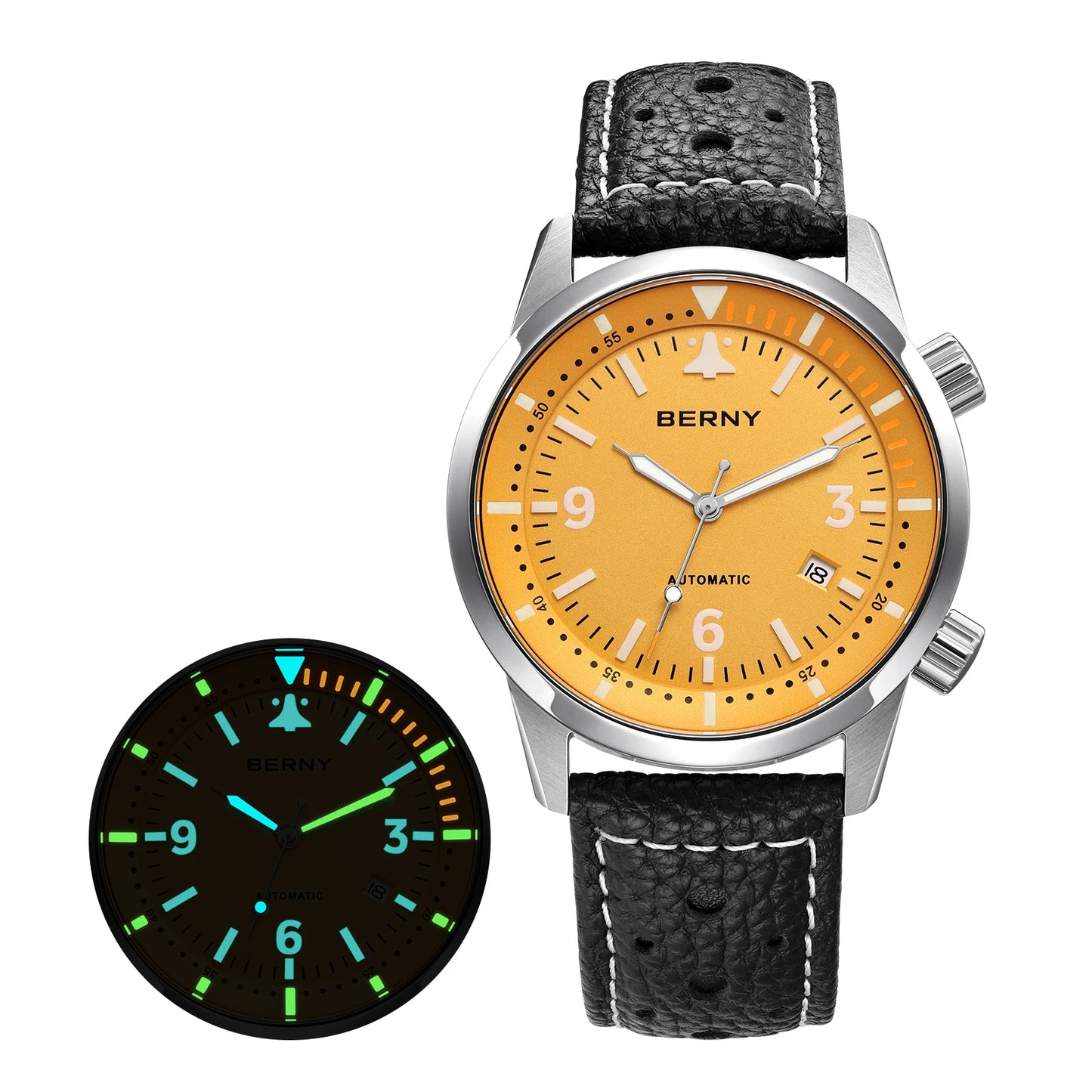 BERNY 20ATM Automatic Men's Diving Watches Top Luminous Sapphire AR Coated Diver Watches