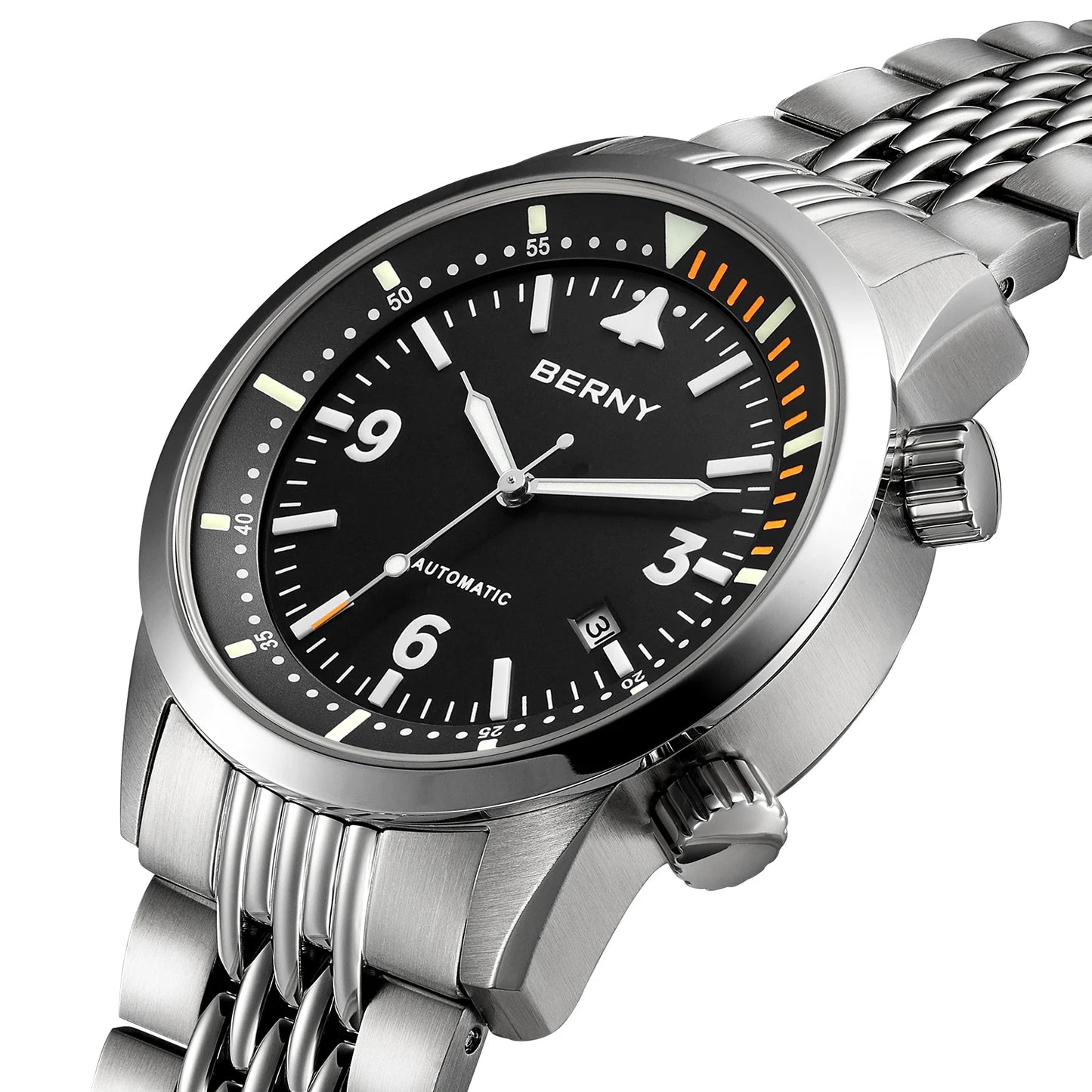 BERNY 20ATM Automatic Men's Diving Watches Top Luminous Sapphire AR Coated Diver Watches
