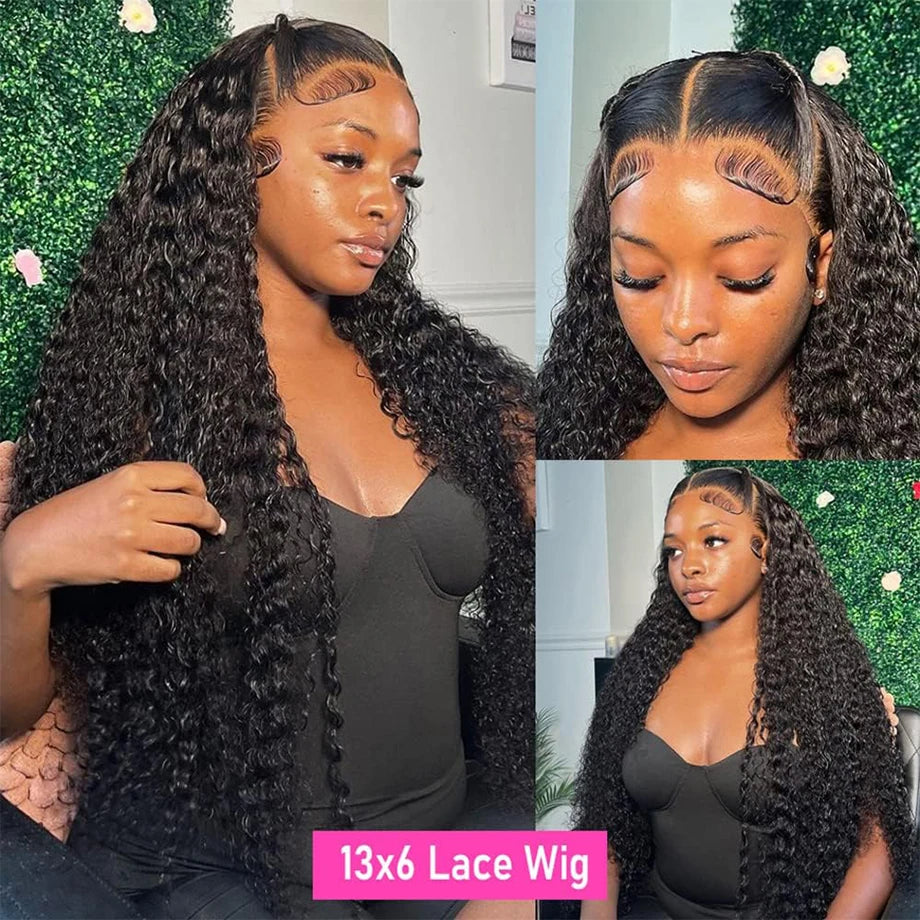 Deep Wave Wig Frontal 3x6 Lace 13x4 Curly Lace Front Human Hair