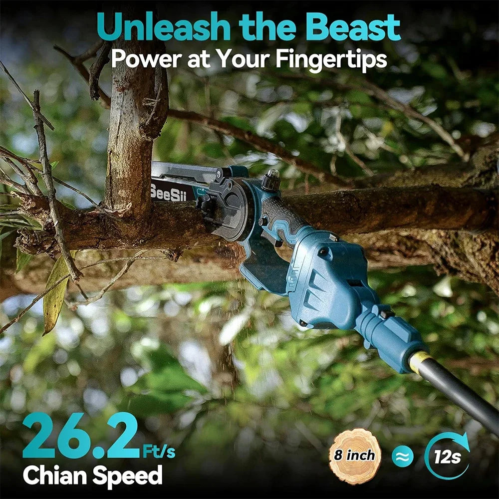 2 in 1 Cordless 6" 8'' Pole Saw Mini Chainsaw Power Electric Pole saw Chain Saw