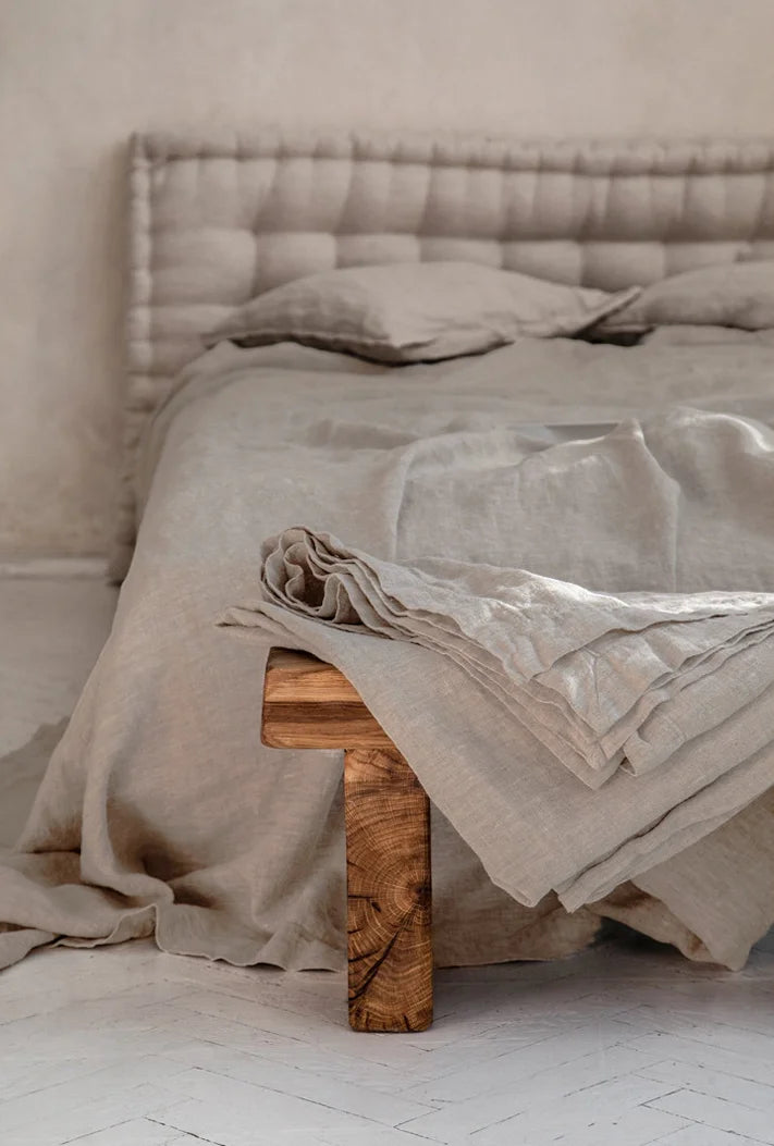 1Piece Washed French Bed linens Pure linen 100% Bedsheets Stone
