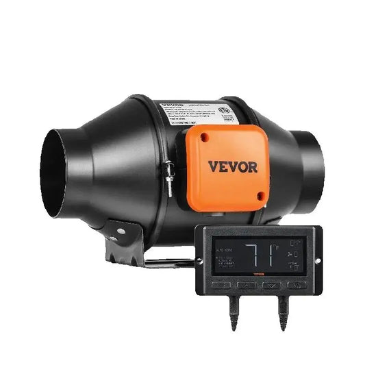 Inline Duct Fan Quiet EC-motor Ventilation Exhaust with Temperature Humidity Controller
