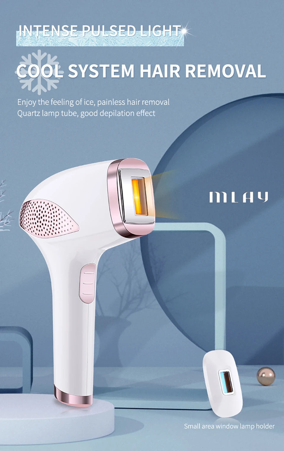 Laser Handheld Hair Removal Machine Ice Cool Permanent Face & Body