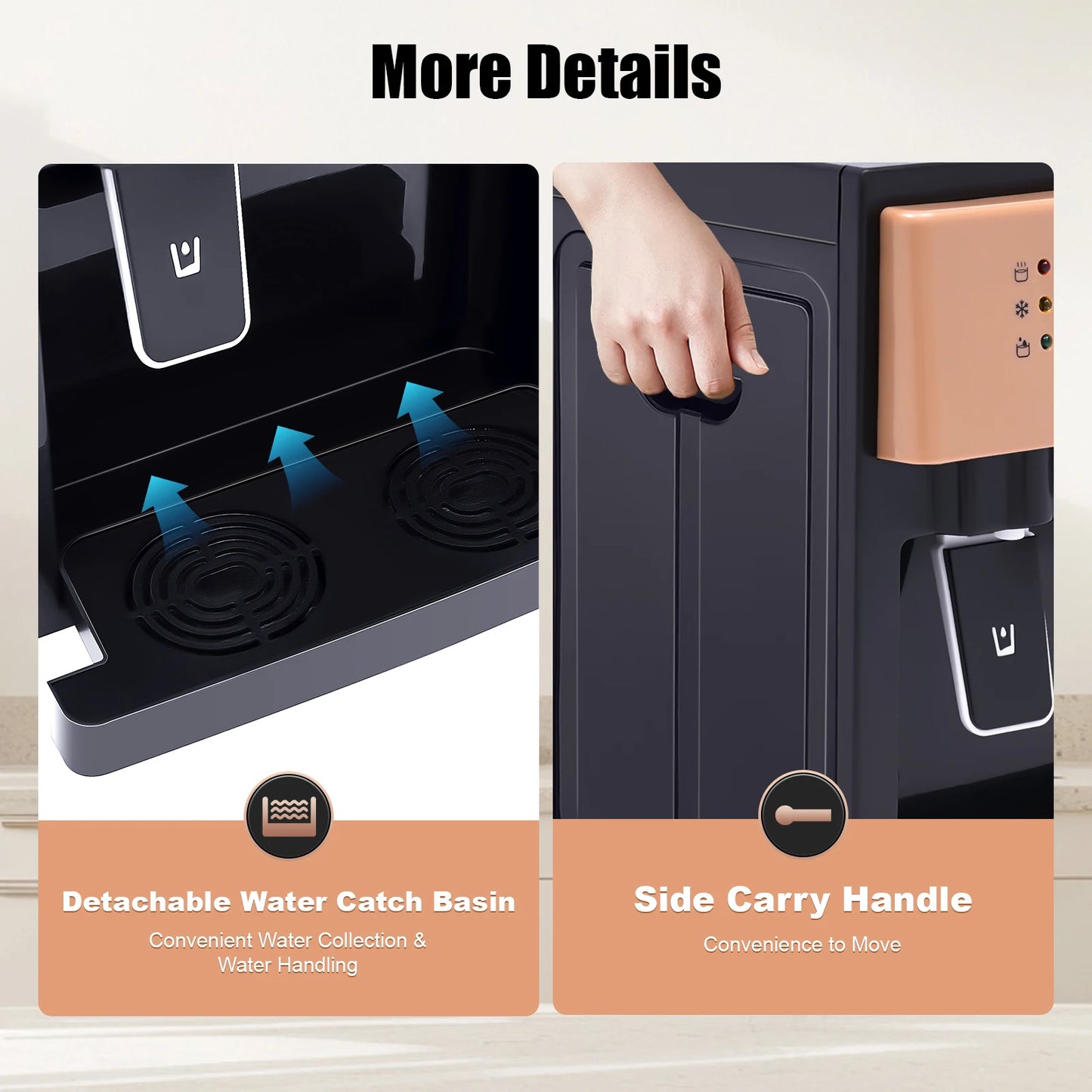 Electric Hot and Cold Water Cooler Dispenser  Desktop Top Loading