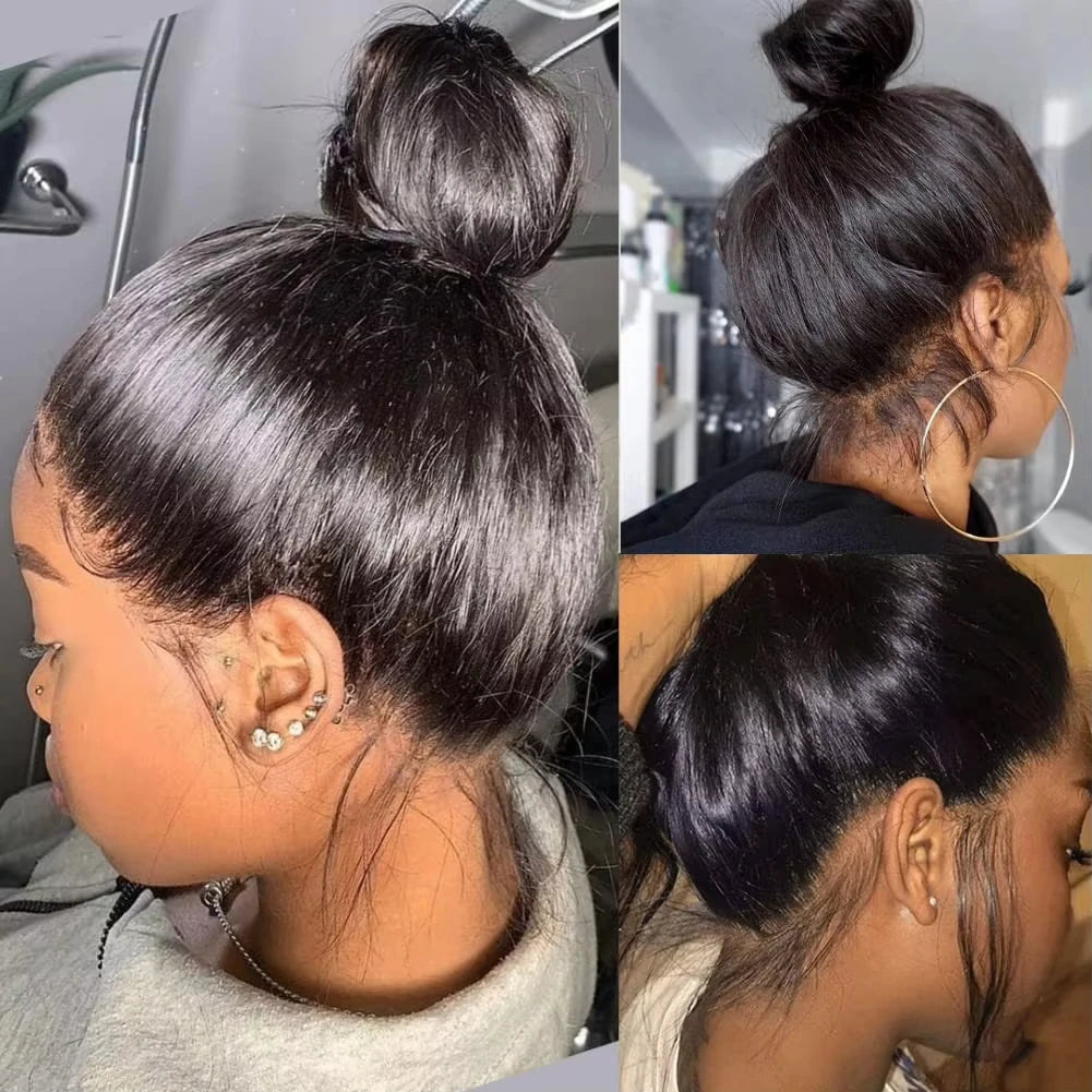 Bone Straight Human Hair Wigs Natural Black Wig 360 Straight Lace Front Wigs Brazilian
