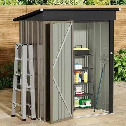 Garden Furniture  Metal Outdoor Storage Shed 5 x 3 FT Metal Shed with Lockable Door