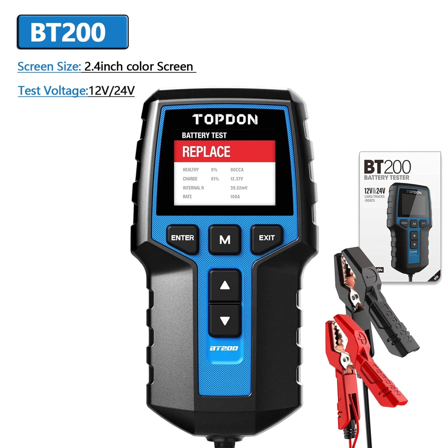 Battery Tester Charging Cranking Test Tools for Car 24V/12V