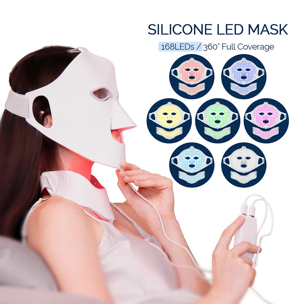 7 Colors LED Silicone Beauty Machine Skin Care Face Mask