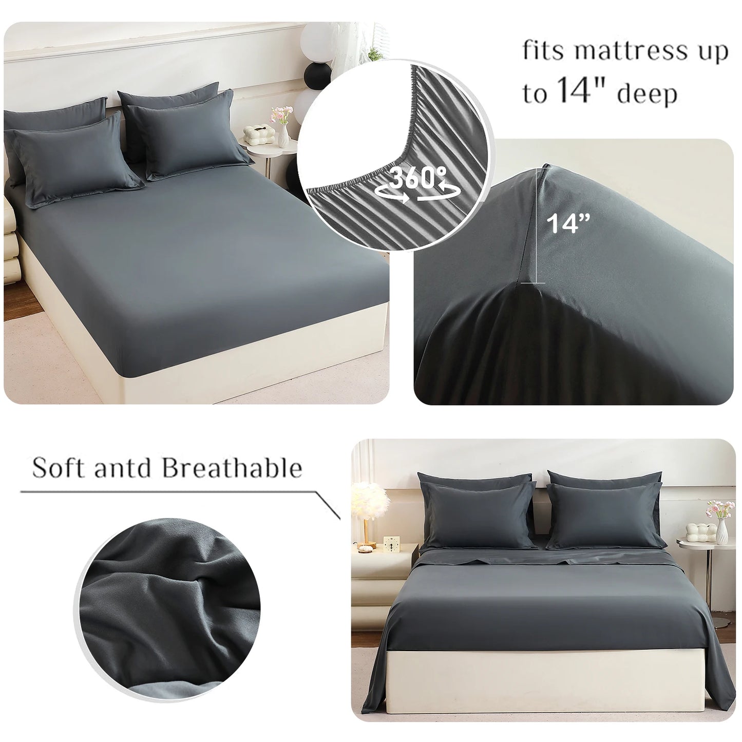5pcs/7pcs Twin Full Queen King Bedding Sets Home Decor Comforter Flat Sheet