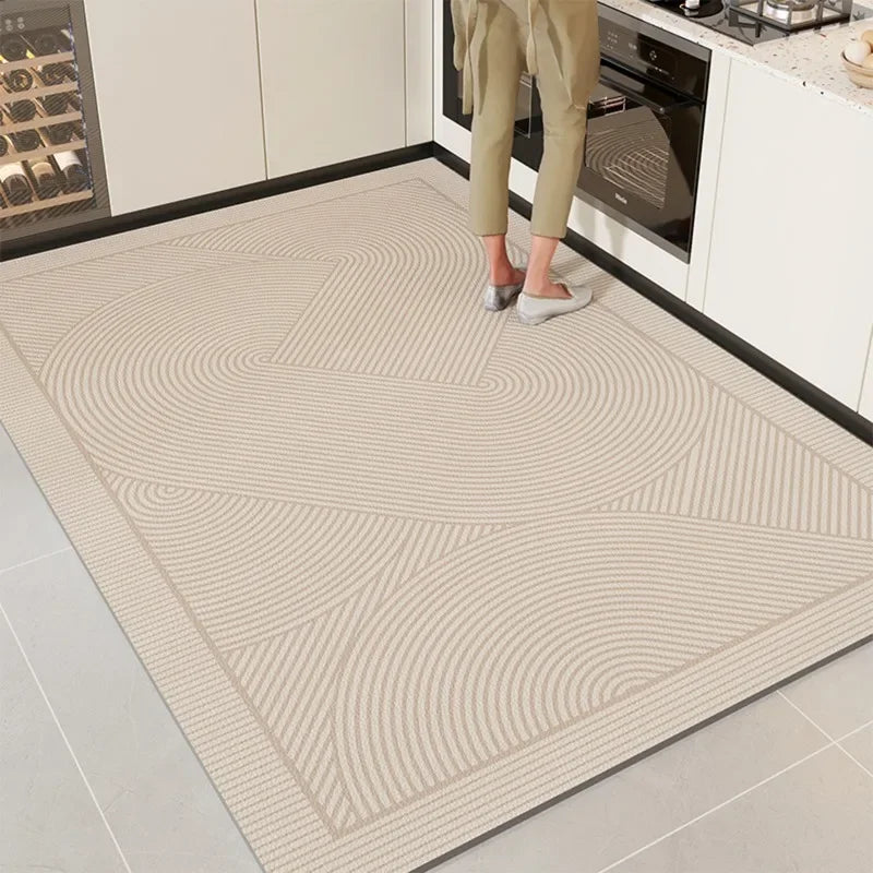 Kitchen Mat Pvc Waterproof Oil-proof Carpet Leather Large Rug