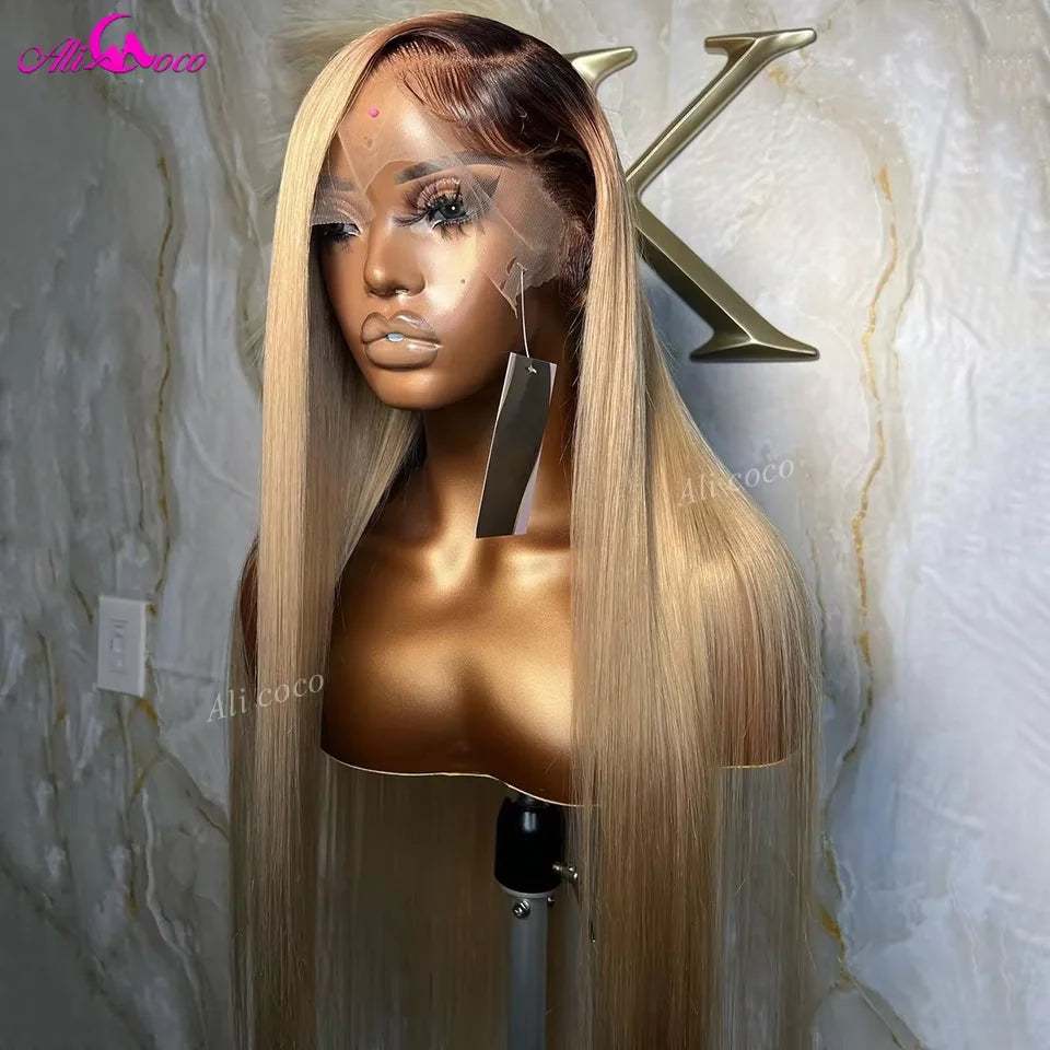 Blonde Wigs Human Hair 13x4 Transparent Lace Front