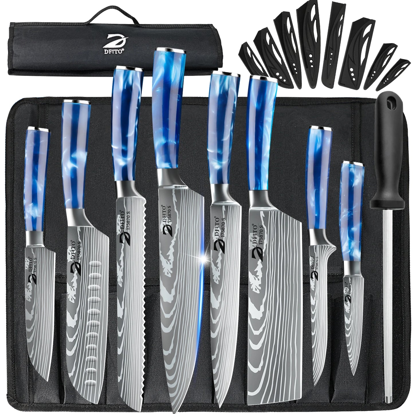 8PCS Chef Knife Kitchen Knives Set Utility Boning Knife