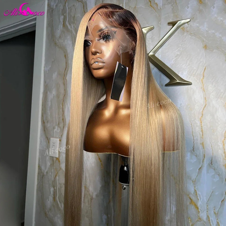 Blonde Wigs Human Hair 13x4 Transparent Lace Front
