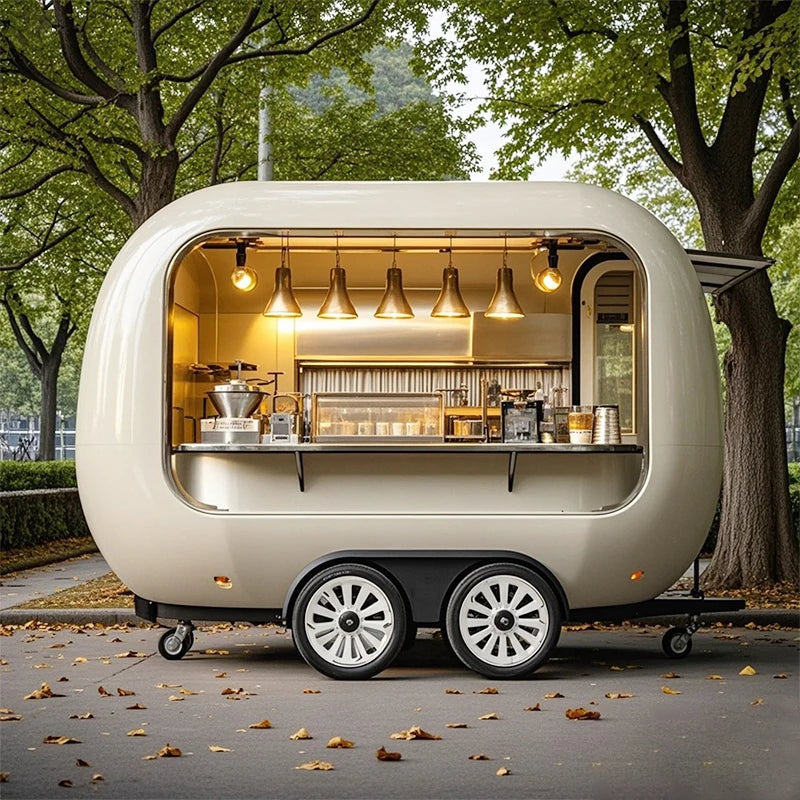Small Mobile Food Truck with Fully Equipped Kitchen Pizza Concession Fast Food Van Trailer for Sale for Snacks Candies Chips