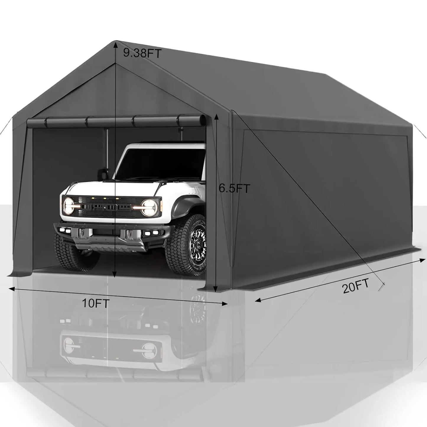 Carport 10x20 Ft Heavy Duty Canopy Steel Canopy Storage S