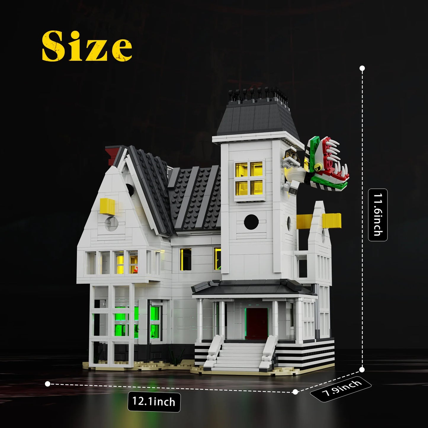 Spooky Beetle Mansion Building Blocks Set Horror House Model Toys Home