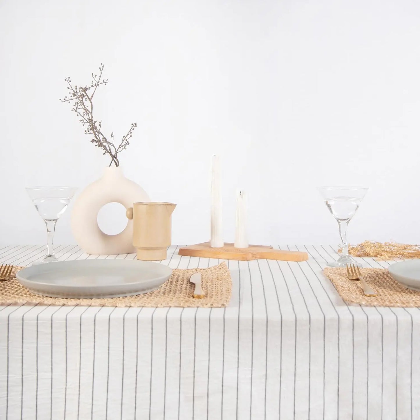 Natural Fabric Tablecloth,100% Pure Linen Solid Color Table