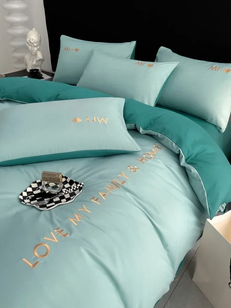 Nordic Luxury Egyptian Cotton Bedding Set King Queen Double Twin Size