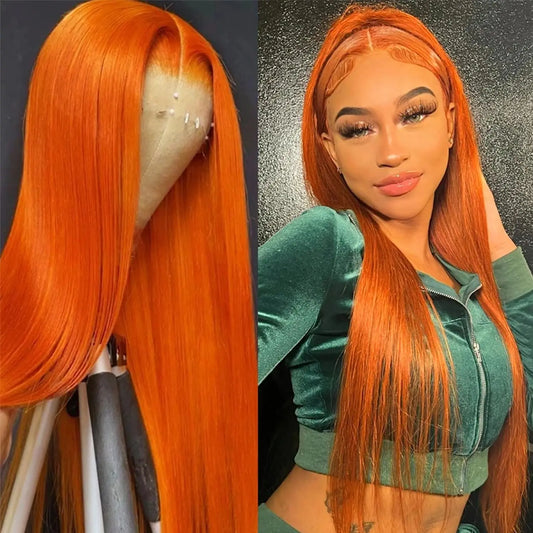 Ginger Wig Human Hair 30 Inch 200 Density 13x6 HD Lace Front