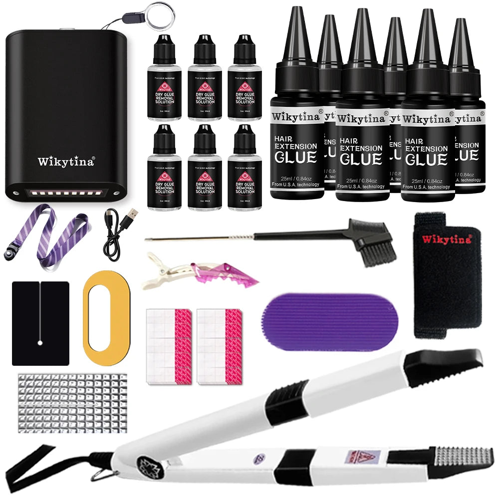 Advanced V Light Hair Extension Tools Kit with UV Glue Hair Extension Machine