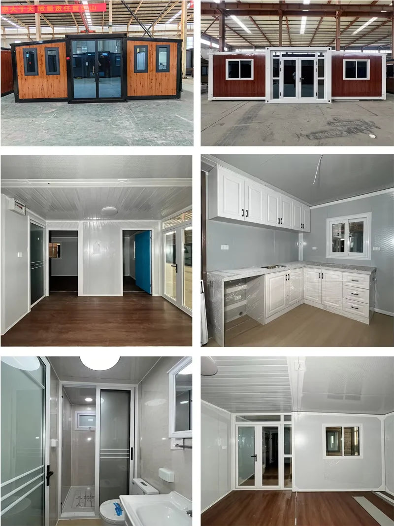 Prefab Houses Module Customized Outdoor Factory Container Home Foldable Tiny 2 3 4 Bedroom Living Container House 20Ft 40Ft