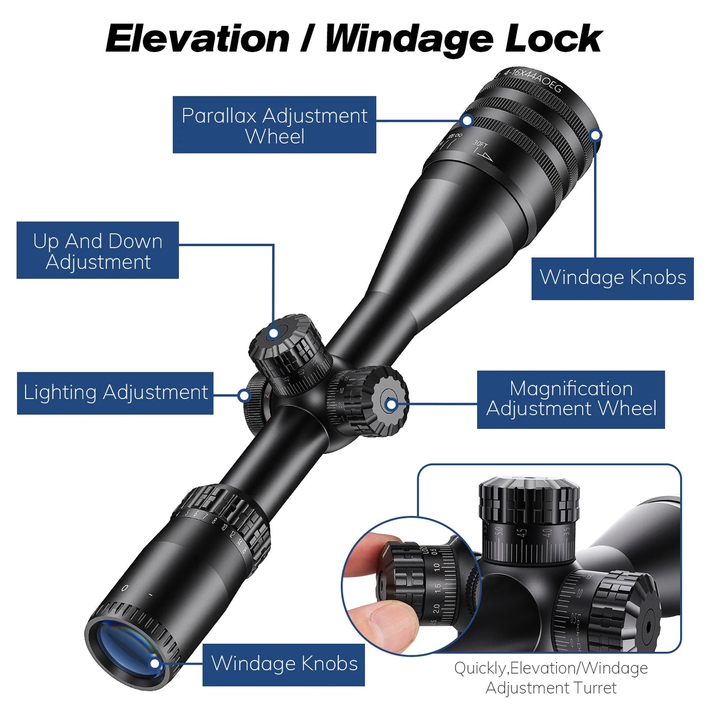 Tactical 4-16x44 Riflescope Hunting Scopes Tactical Airsoft Red Green Illuminated Sight Sniper