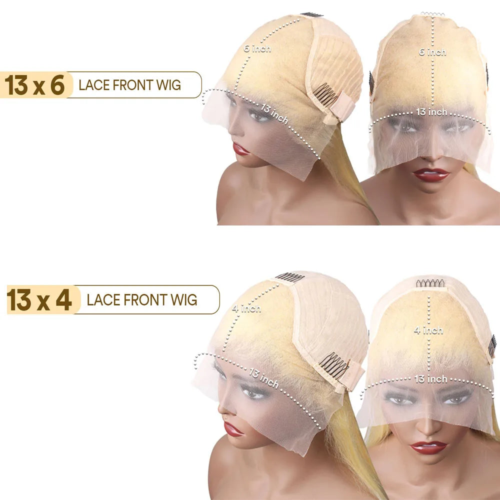 HD Transparent 613 Blonde Straight 13x4 13x6 Lace Frontal Human Hair Wigs