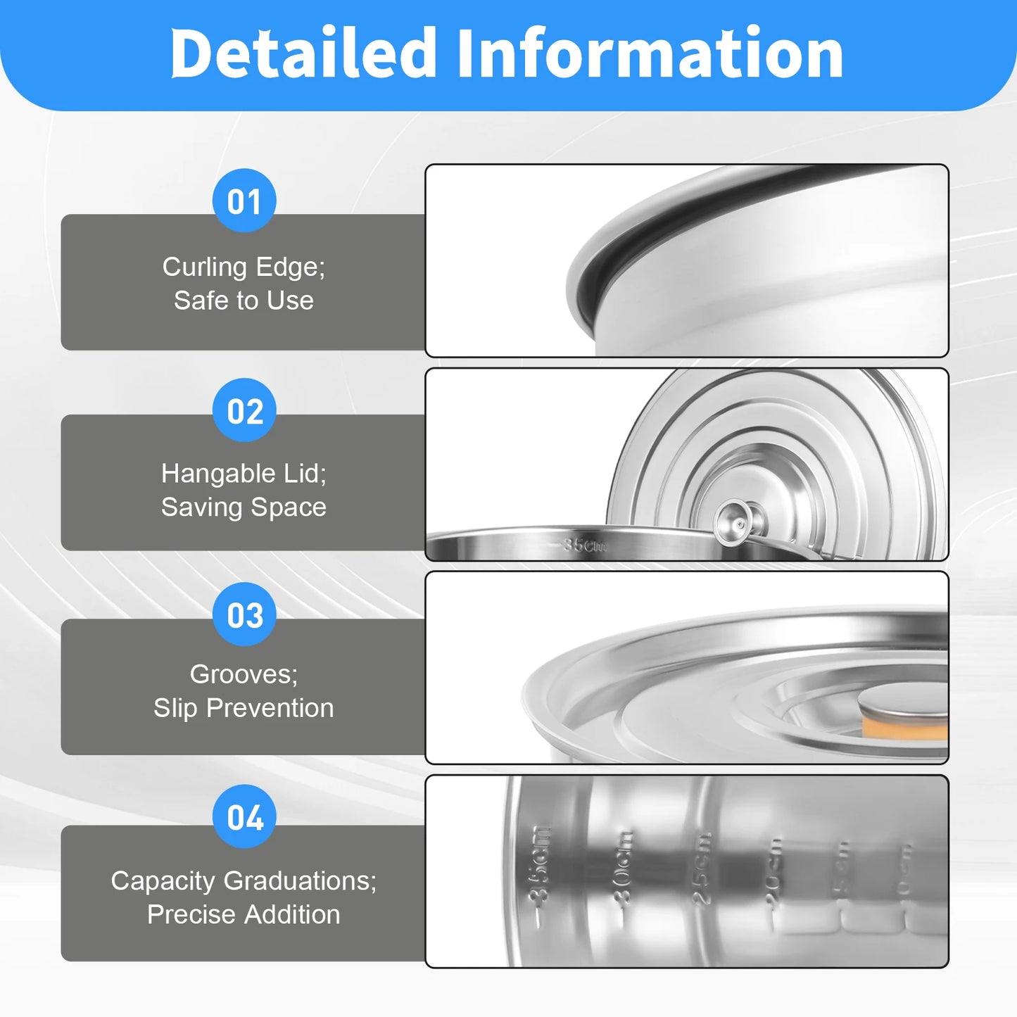 Soup Pot with Cover & Handles, Stainless Steel Stock Pot