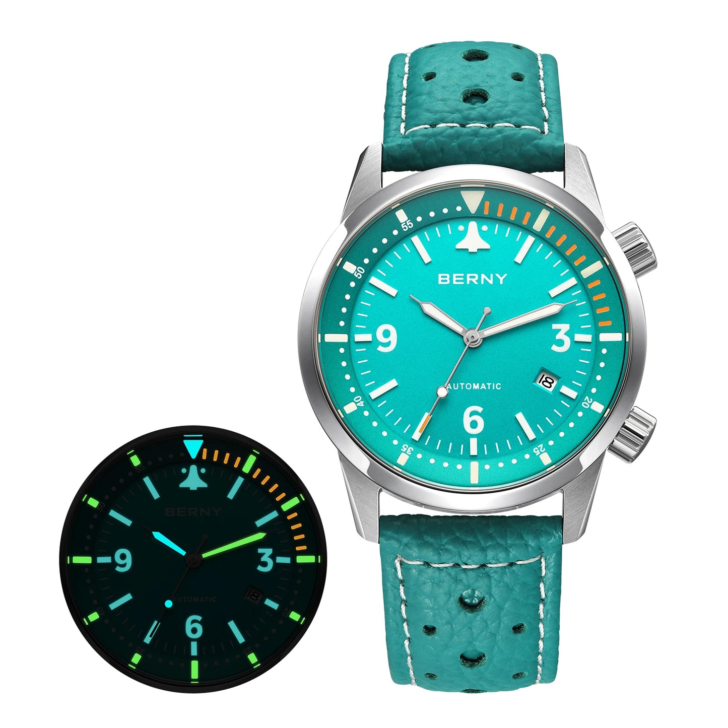 BERNY 20ATM Automatic Men's Diving Watches Top Luminous Sapphire AR Coated Diver Watches
