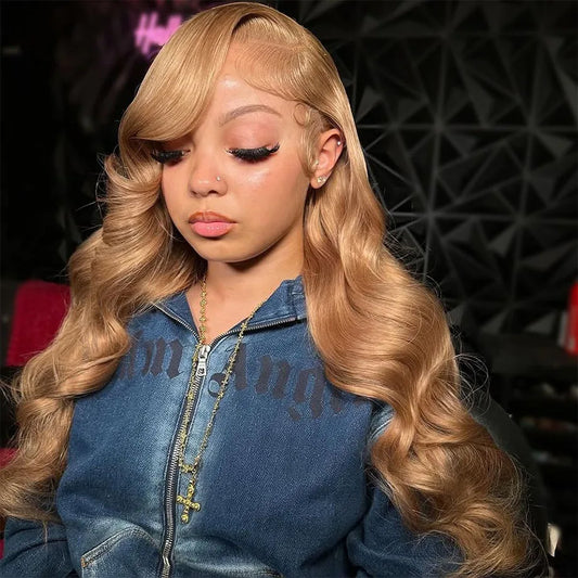 27# Honey Blond 13x4 Body Wave Lace Frontal Human Hair Wigs