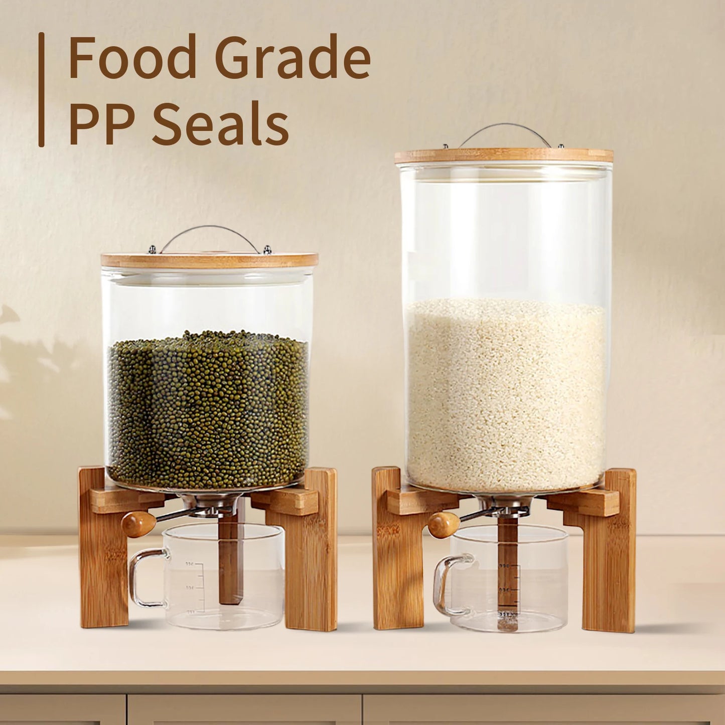 Flour And Cereal  Rice Dispenser Creative Glass Food Storge