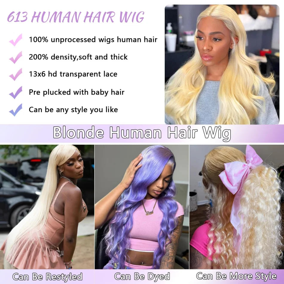 Blonde Lace Frontal Wig 13X6 Body Wave Human Hair Wigs