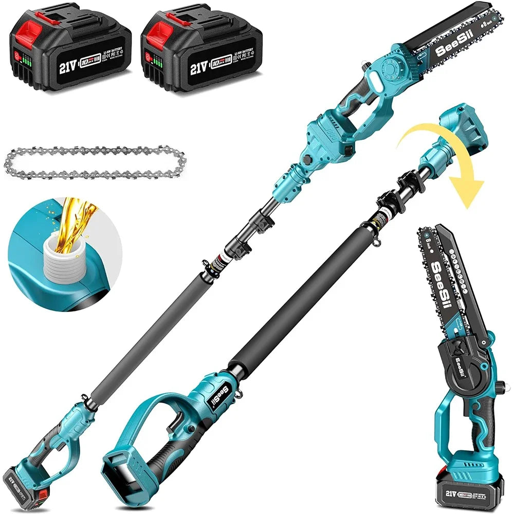 2 in 1 Cordless 6" 8'' Pole Saw Mini Chainsaw Power Electric Pole saw Chain Saw