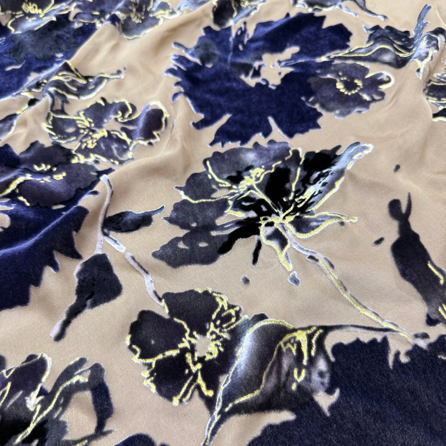 Transparent High-quality Velvet Fabric Mulberry Silk Velvet Burnt Flower