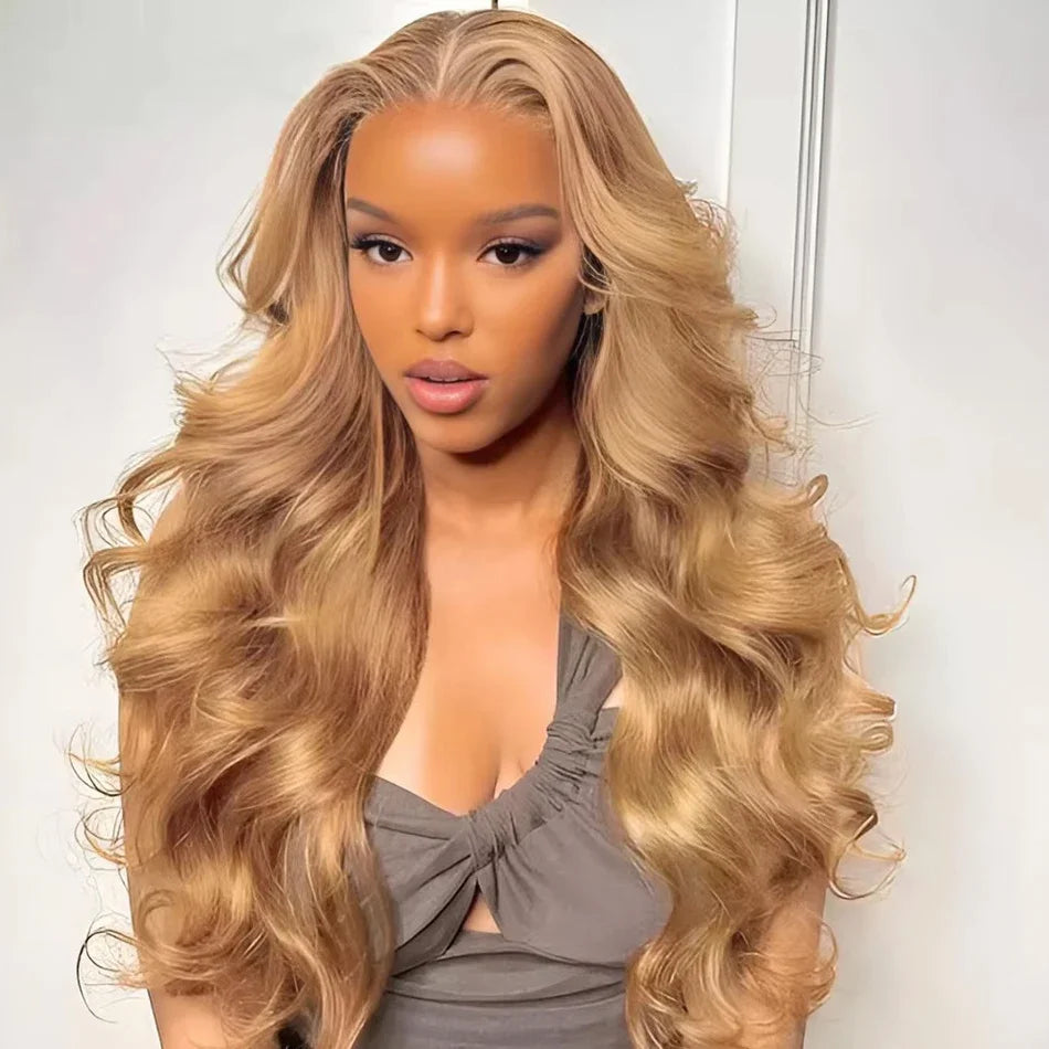 Honey Blond Body Wave 13x4 Lace Frontal Human Hair Wigs