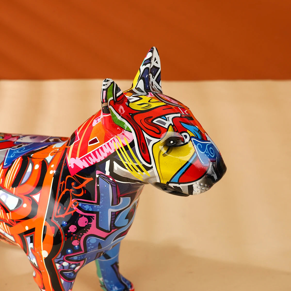 Colorful Bull Terrier Small Resin Pet Dog