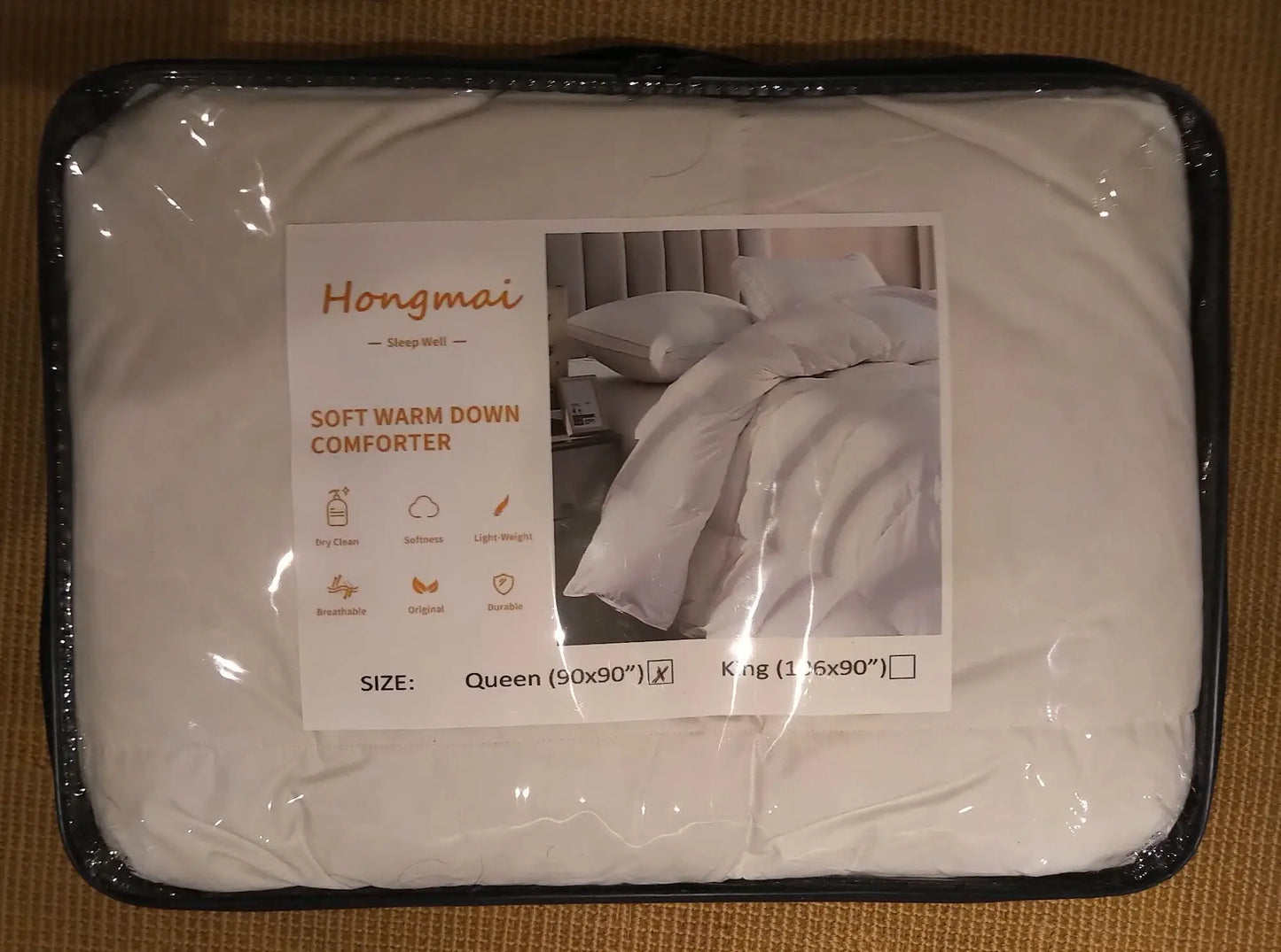 2 Pieces Feather and Down Comforter Queen Size