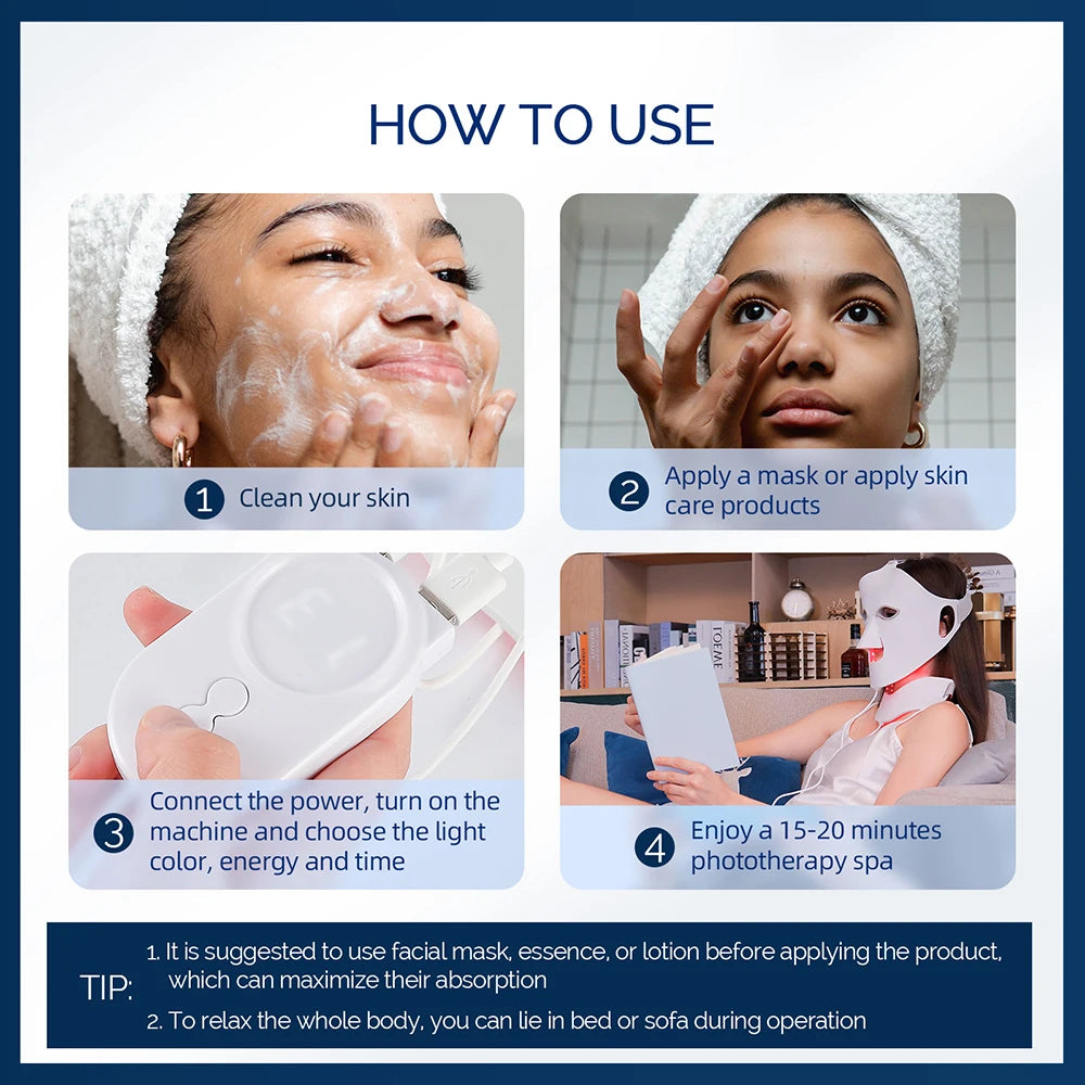 7 Colors LED Silicone Beauty Machine Skin Care Face Mask