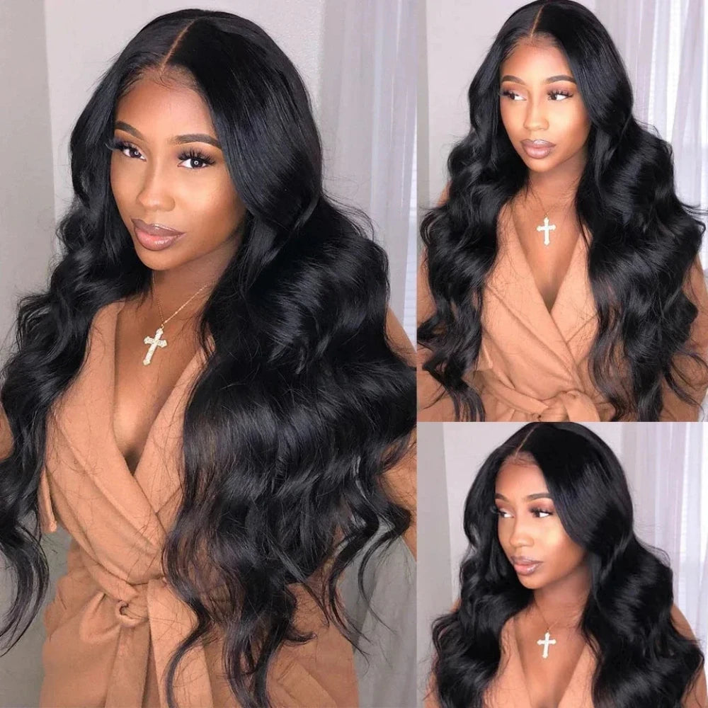 No Leave Out V Part Body Wave Wigs 200% Density Upgrade Brazilian Hair 32 Inches