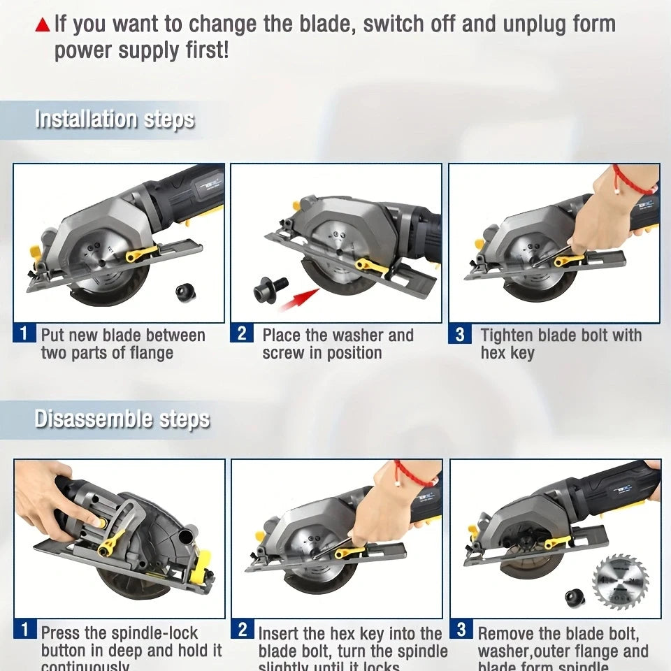 600W/705W Electric Power Tool Electric Mini Circular Saw With Laser