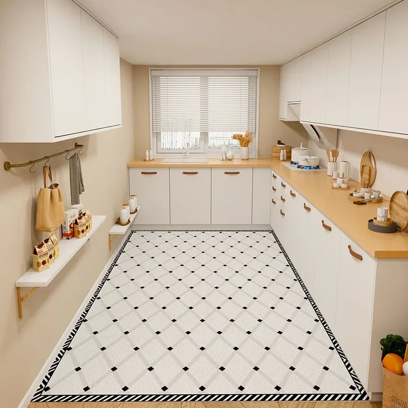 Kitchen Floor Mat Vinyl Carpet Pvc Leather Mats Waterproof Oil-proof