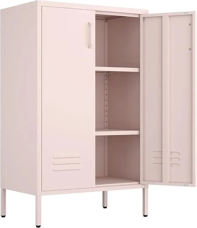 Metal Storage Cabinet,2 Door Locker Cabinet with Adjustable Shelves,