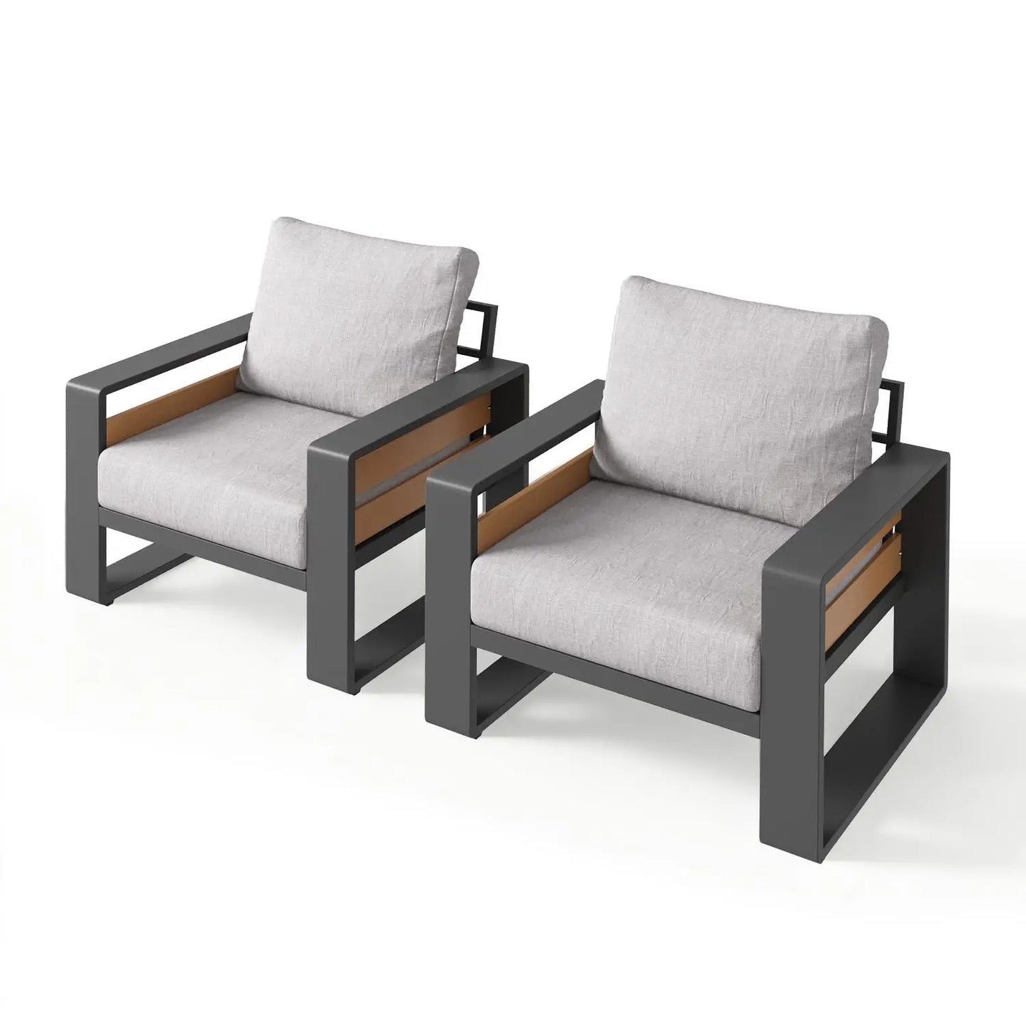 Luxury Aluminum 2 Piece Outdoor Sectional Sofa with 6" Olefin Cushions & Coffee Table