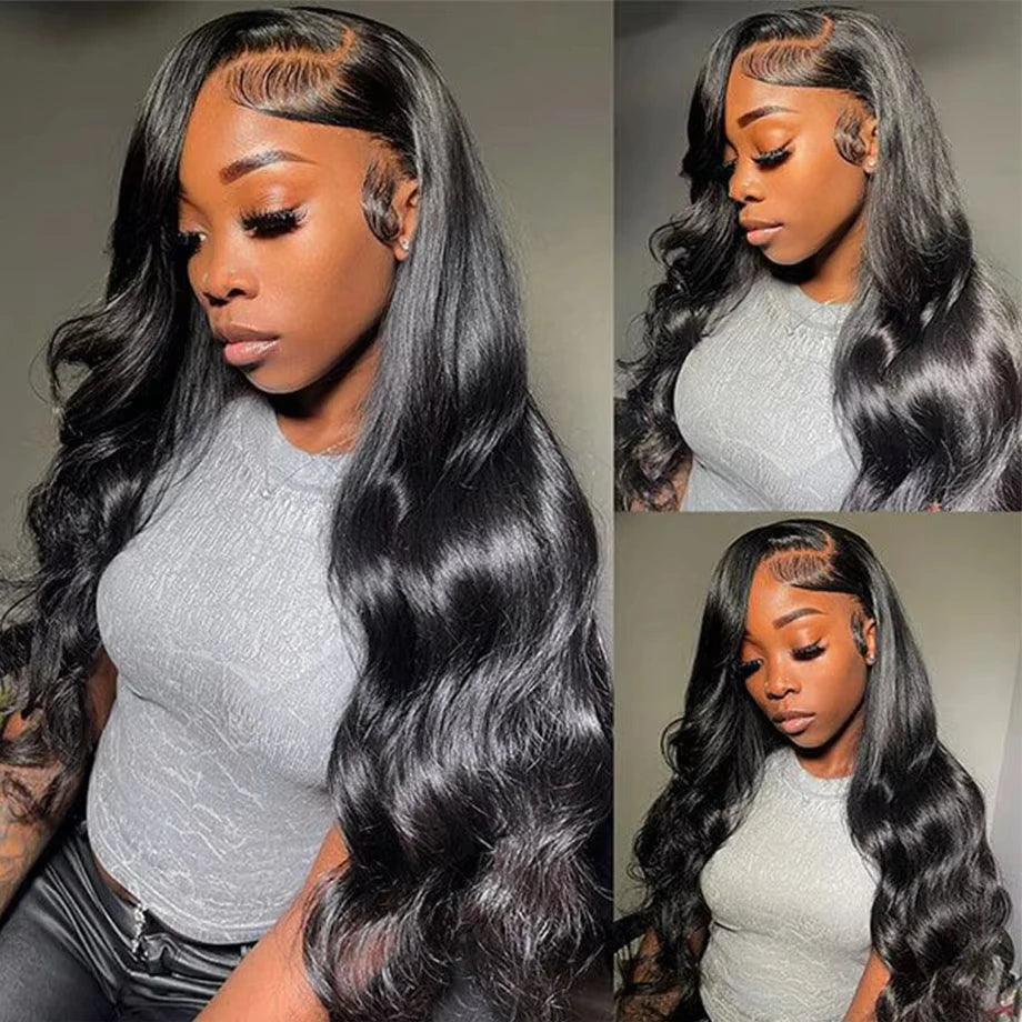 30 40 Inch Body Wave 5x5 Glue less Wigs Human Hair Wear and Go