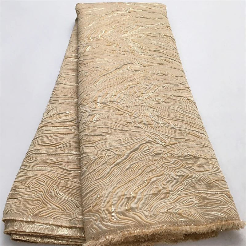 White Luxury African Jacquard Lace Fabric  Nigerian Brocade Lace Fabric