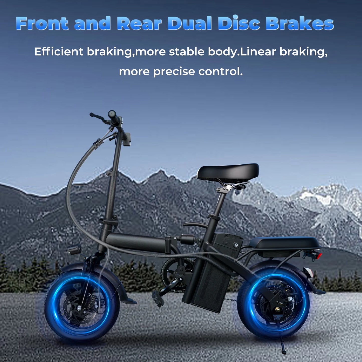 Adult Electric Bike, 20 MPH, Removable Battery, 14 Inch Folding Electric Bike,